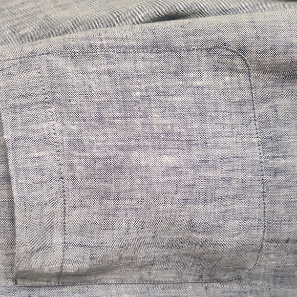 Lands' End, Women's Bluish Gray Linen Button Down Tunic Shirt Dress SZ XL - Picture 7 of 10